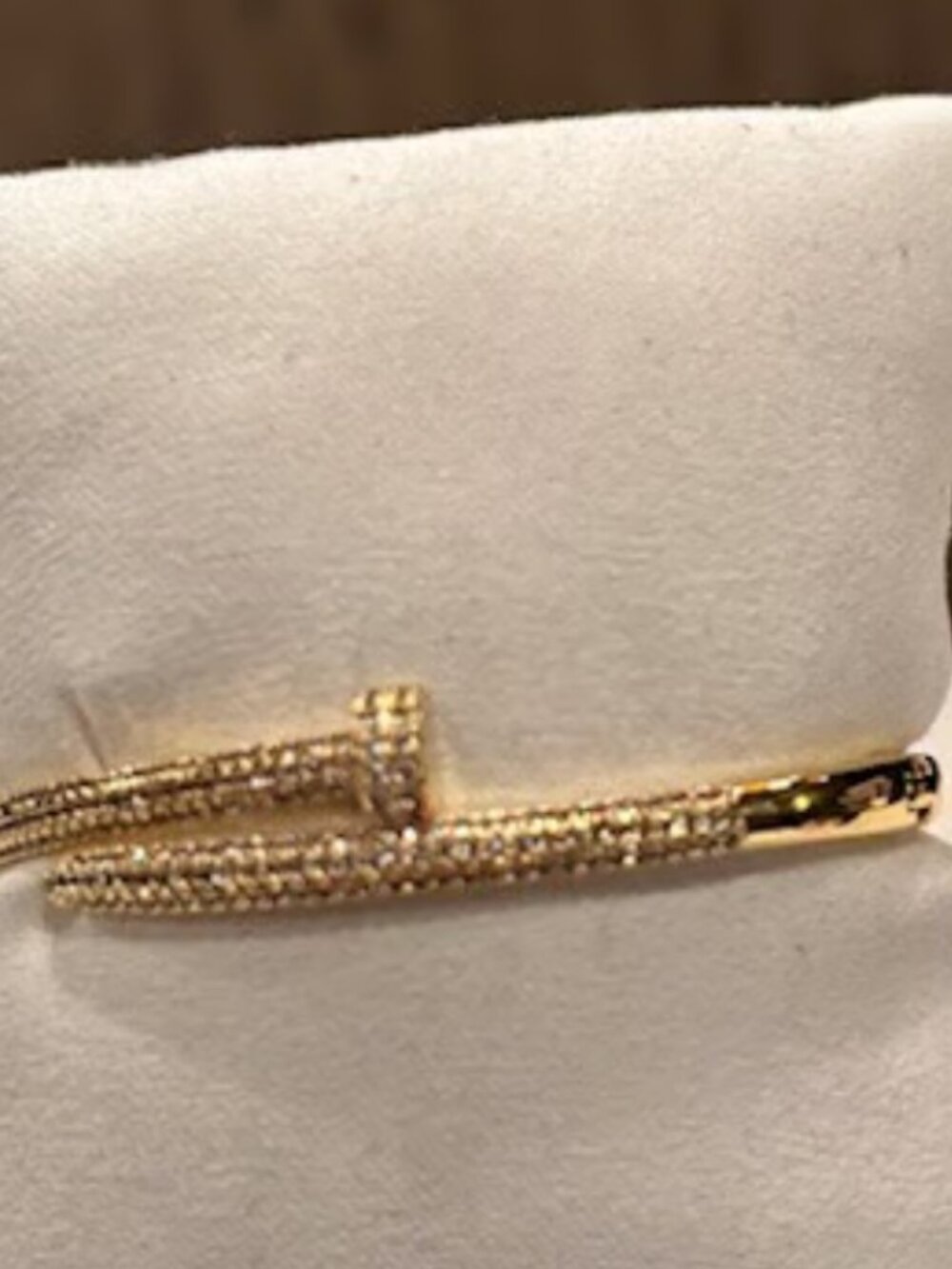 Gold Plated and CZ Nail Bracelet